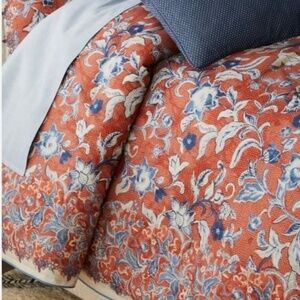 Ralph Lauren Mirabelle Duvet Cover QUEEN Orange Terracotta